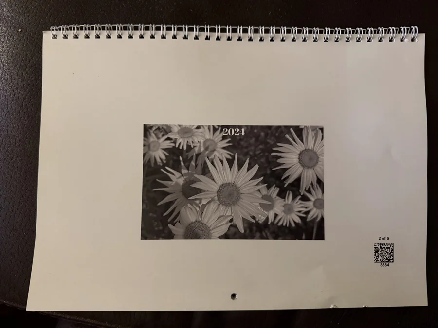 2024 printed calendar: Back cover