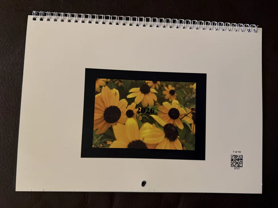 2026 printed calendar: Back cover